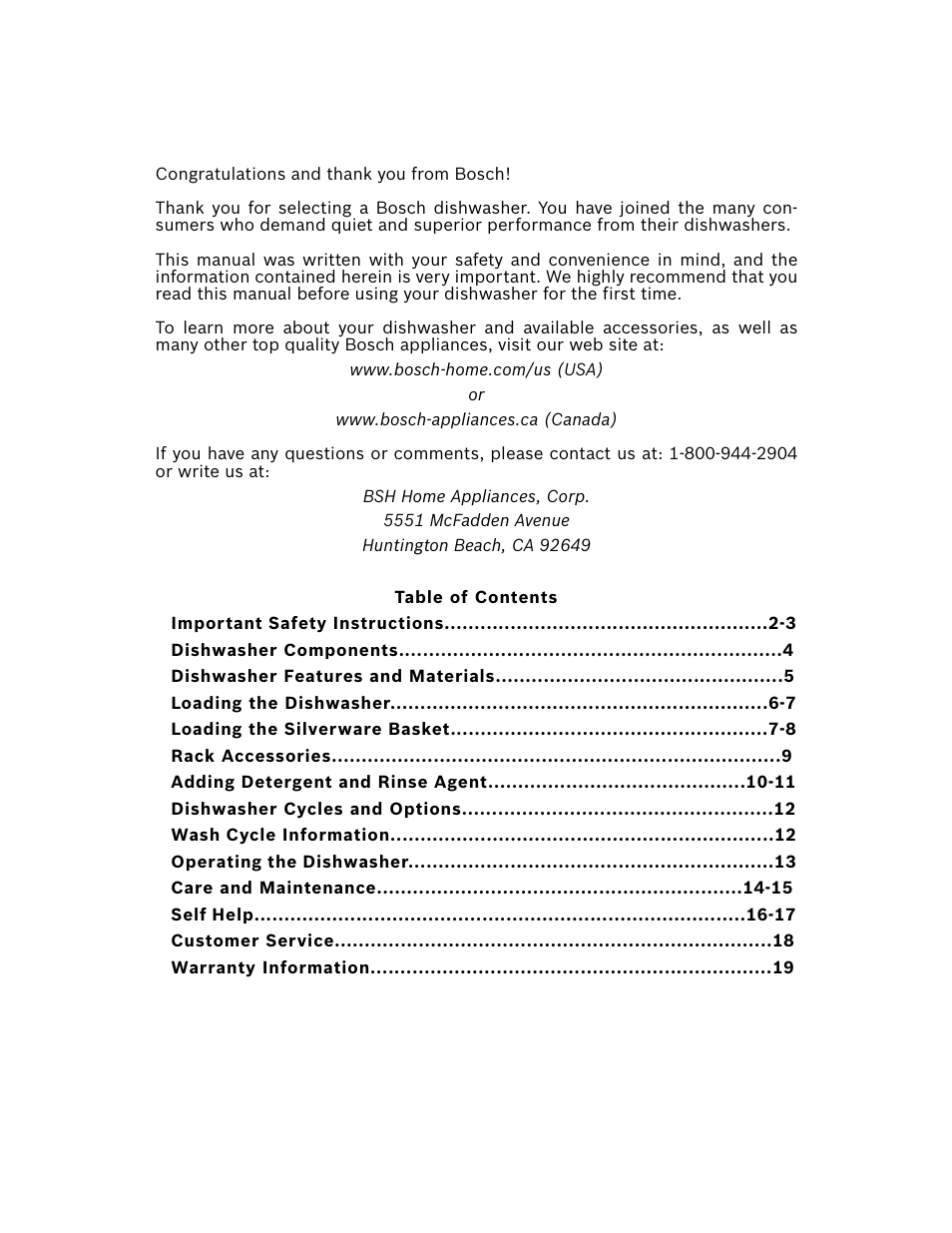 Bosch SHX3AR55UC User Manual | Page 3 / 64