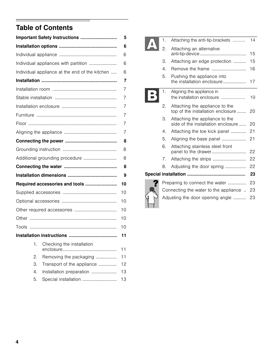 Bosch B36BT830NS User Manual | Page 4 / 64