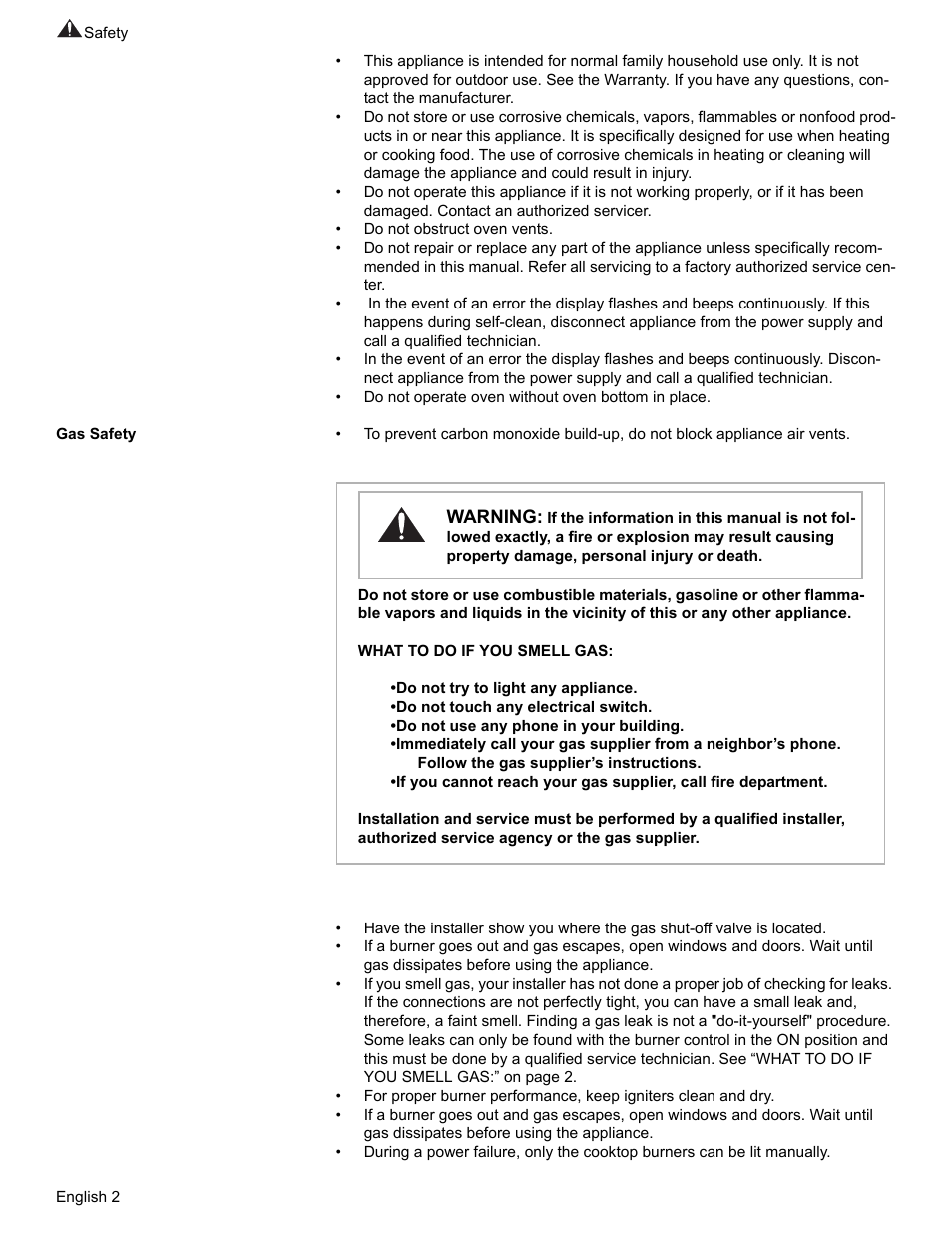 Gas safety | Bosch HGS7282UC User Manual | Page 6 / 56