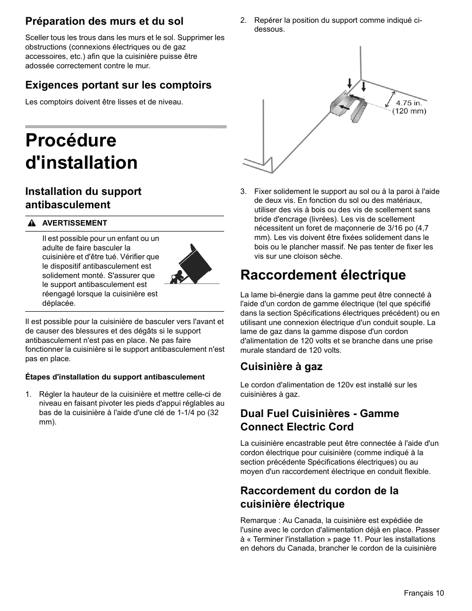 Procédure d'installation, Raccordement électrique | Bosch HGI8054UC User Manual | Page 33 / 68