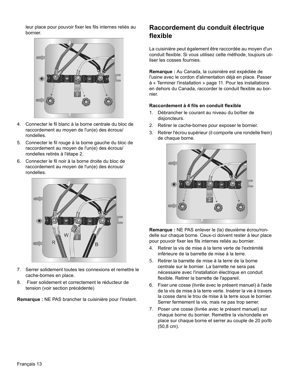 Raccordement du conduit électrique flexible | Bosch HGI8054UC User Manual | Page 36 / 68