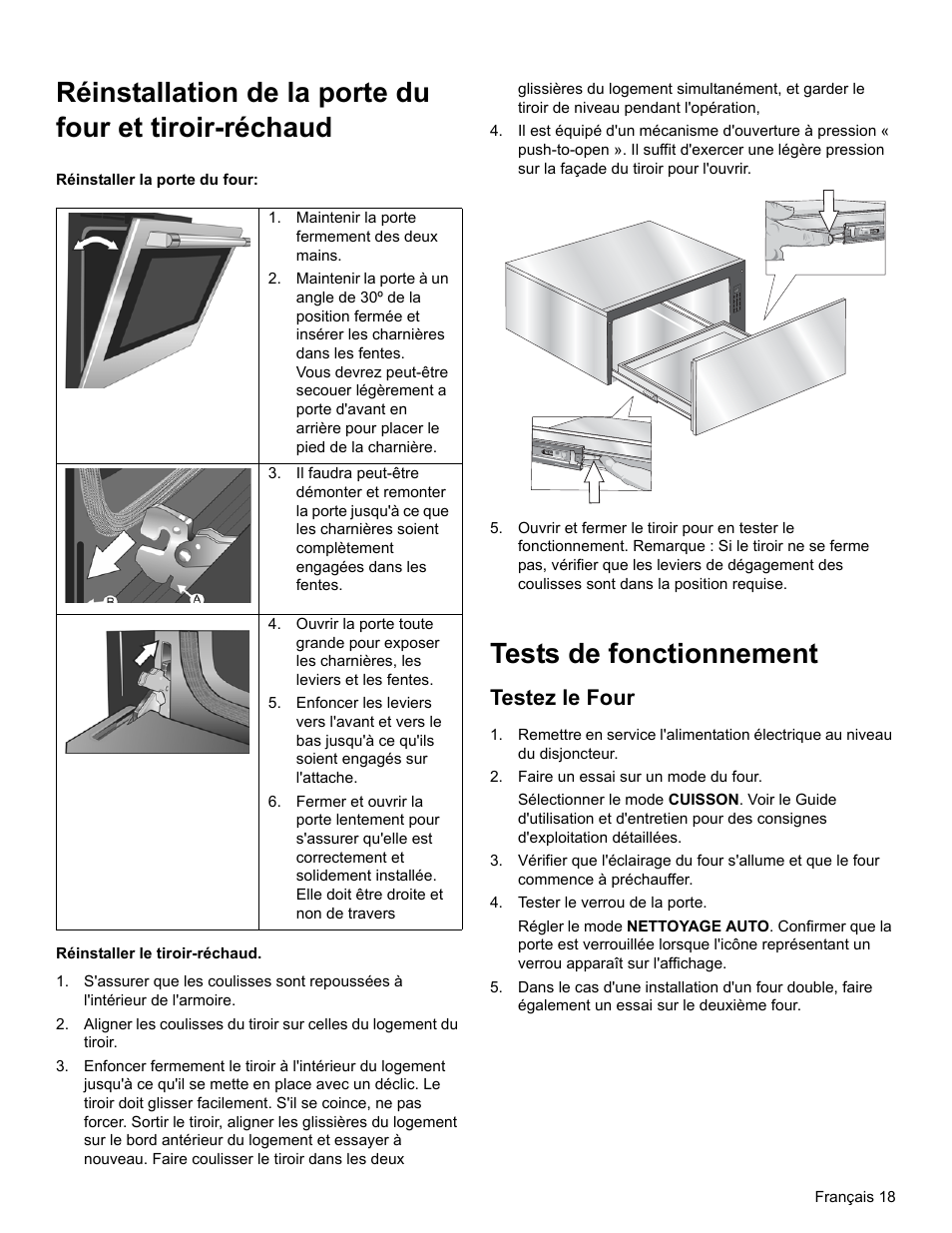 Tests de fonctionnement, Testez le four | Bosch HGI8054UC User Manual | Page 41 / 68