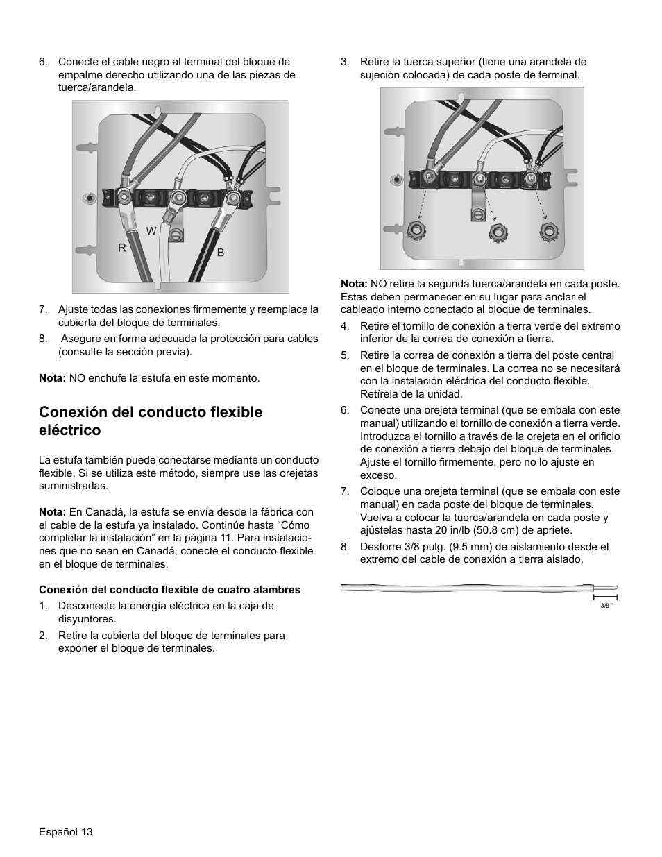 Conexión del conducto flexible eléctrico | Bosch HGI8054UC User Manual | Page 58 / 68