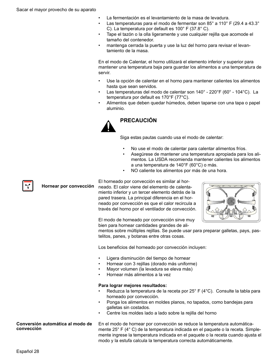 Hornear por convección, Conversión automática al modo de convección | Bosch HES7282U User Manual | Page 112 / 128