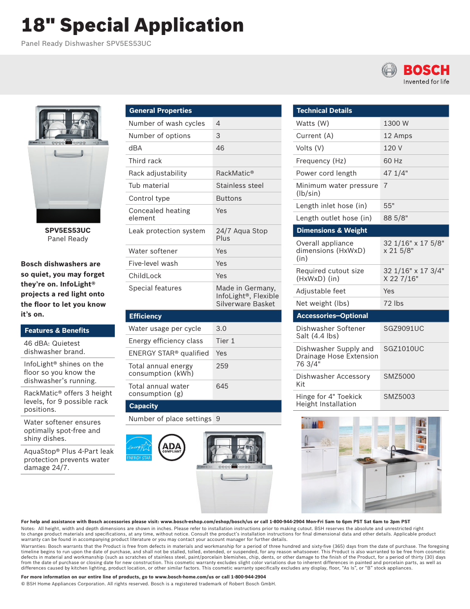 Bosch SPV5ES53UC User Manual | 3 pages