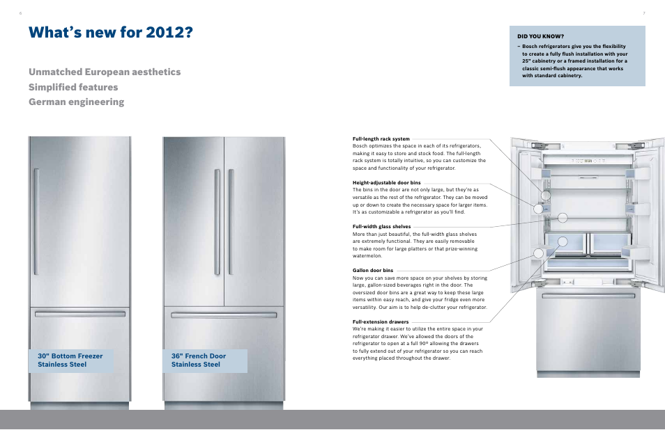 What’s new for 2012 | Bosch B30IB800SP User Manual | Page 5 / 7