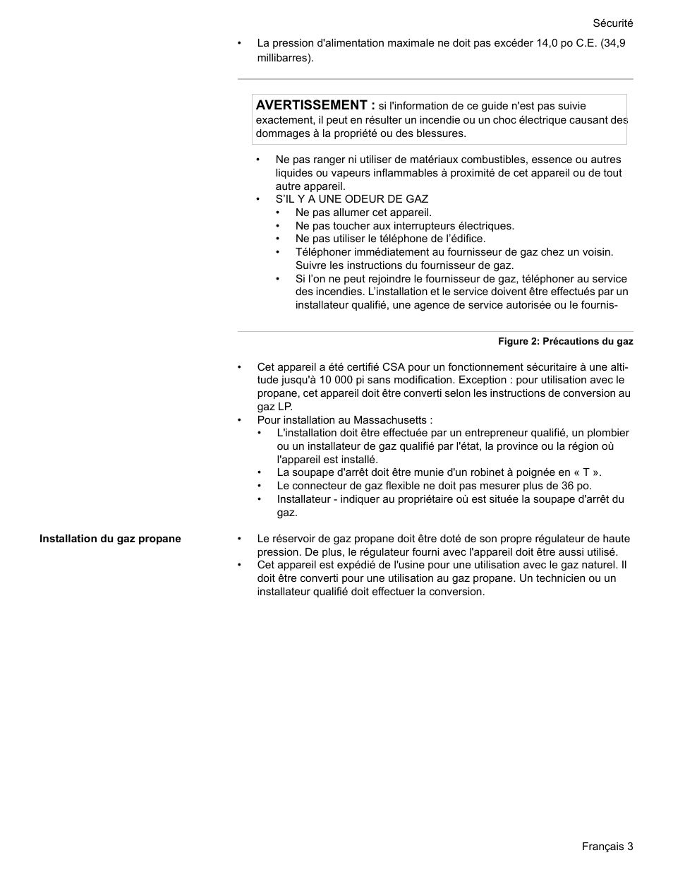Installation du gaz propane | Bosch HDI7282U User Manual | Page 31 / 80
