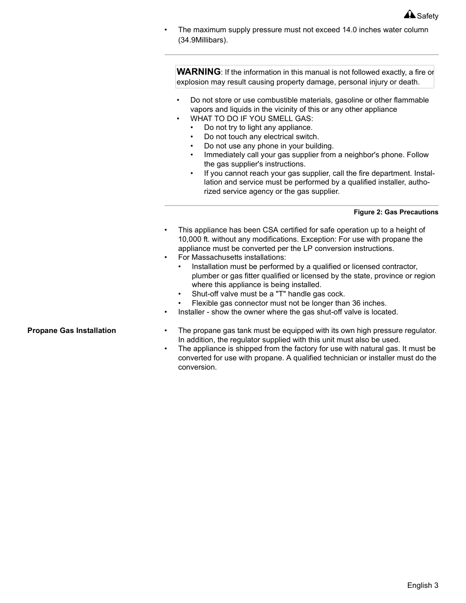 Propane gas installation | Bosch HDI7282U User Manual | Page 5 / 80