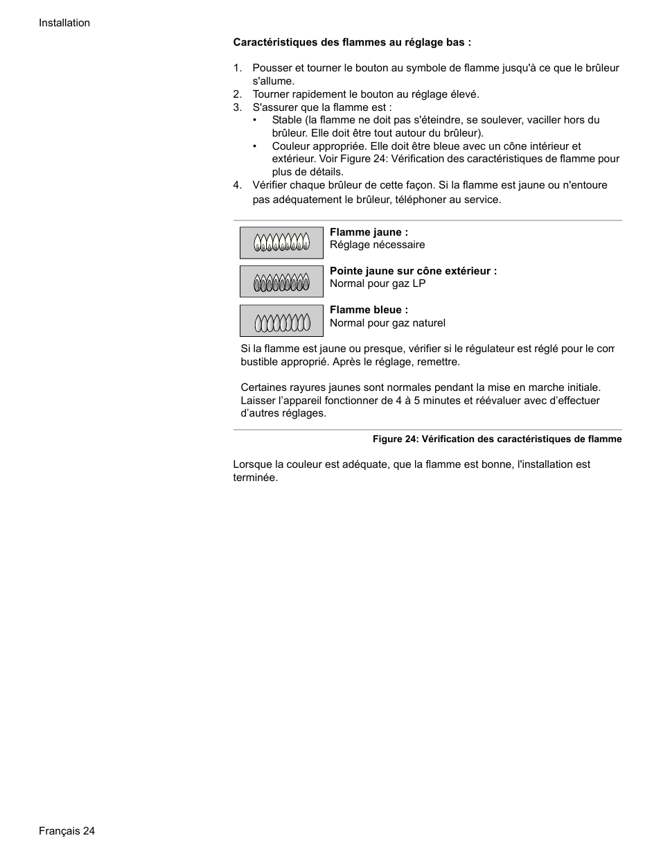 Tourner rapidement le bouton au réglage élevé, S'assurer que la flamme est | Bosch HDI7282U User Manual | Page 52 / 80