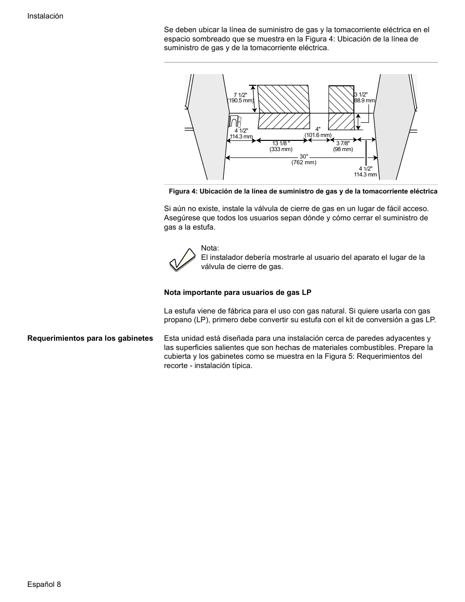 Requerimientos para los gabinetes | Bosch HDI7282U User Manual | Page 62 / 80