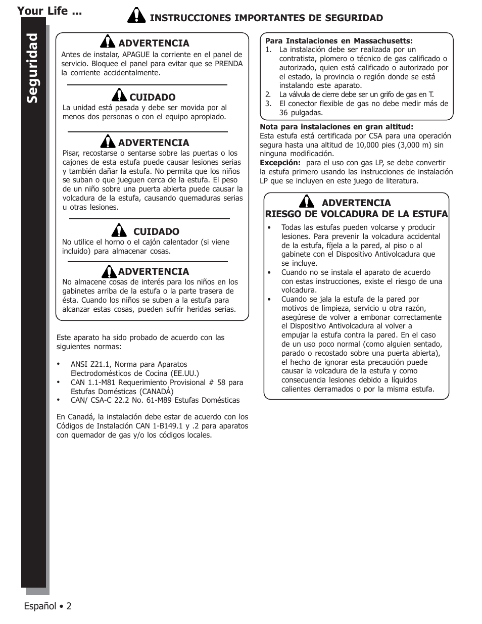 Seguridad preparación instalación pasos finales, Your life | Bosch HDS7052U User Manual | Page 20 / 28
