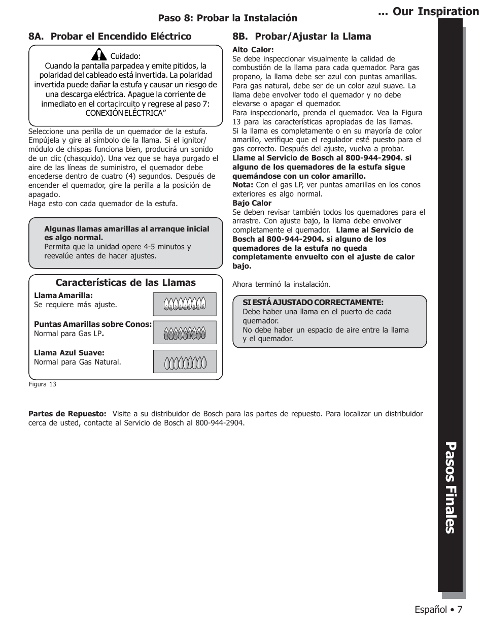 Seguridad preparación instalación pasos finales, Our inspiration | Bosch HDS7052U User Manual | Page 25 / 28