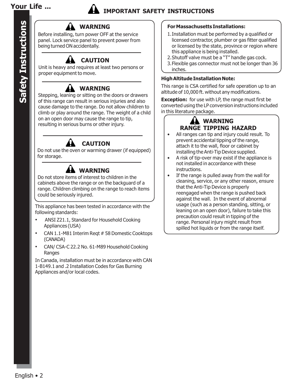 Your life | Bosch HDS7052U User Manual | Page 4 / 28