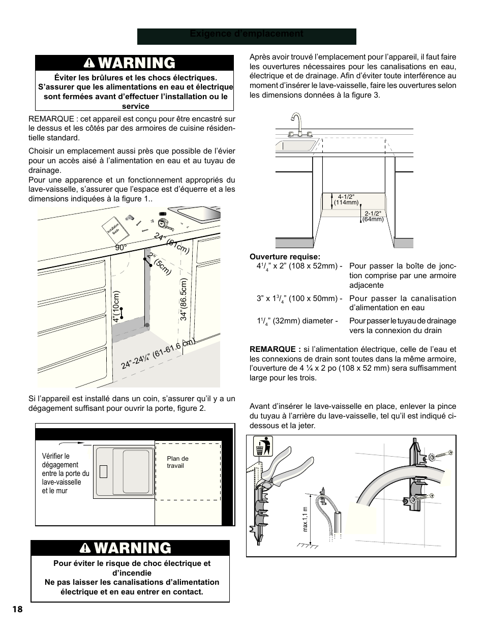 Warning | Bosch SGE63E06UC User Manual | Page 18 / 39