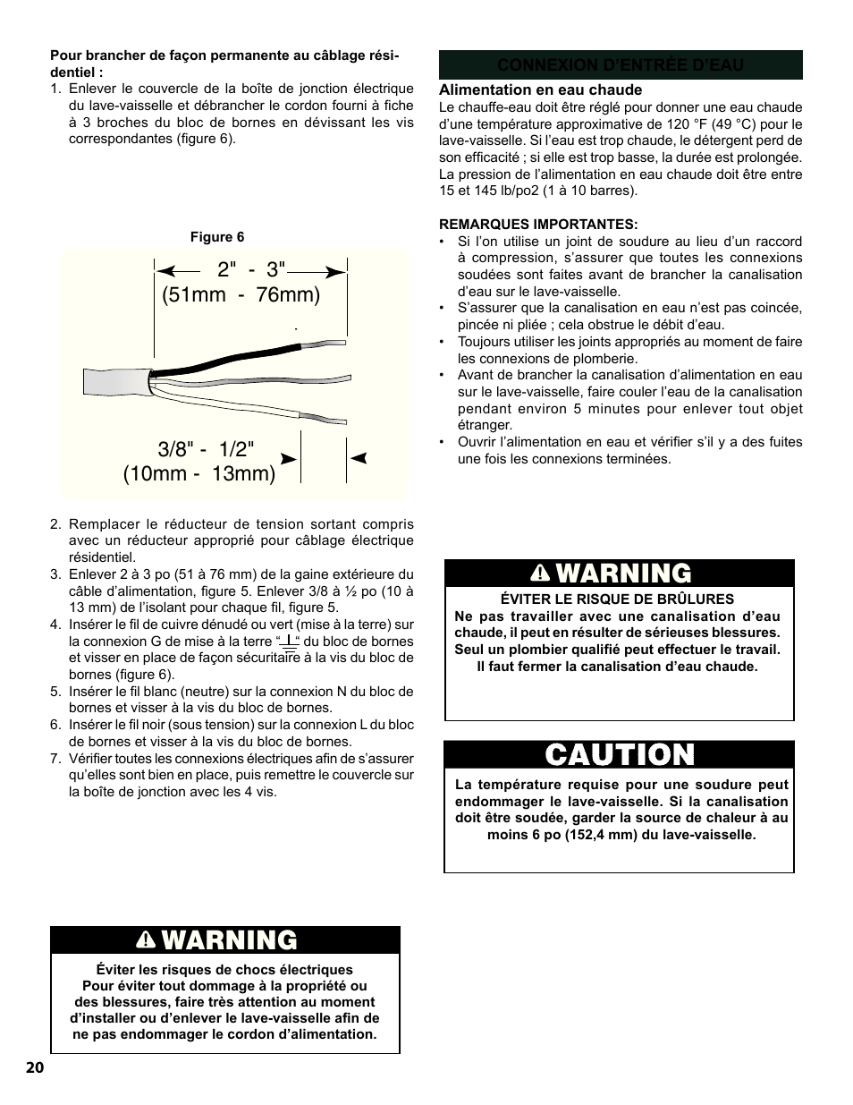 Warning | Bosch SGE63E06UC User Manual | Page 20 / 39