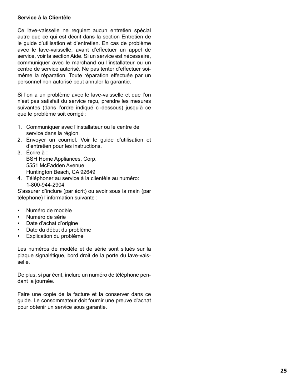 Bosch SGE63E06UC User Manual | Page 25 / 39