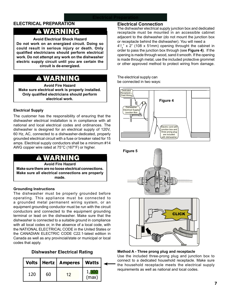 Warning | Bosch SGE63E06UC User Manual | Page 7 / 39