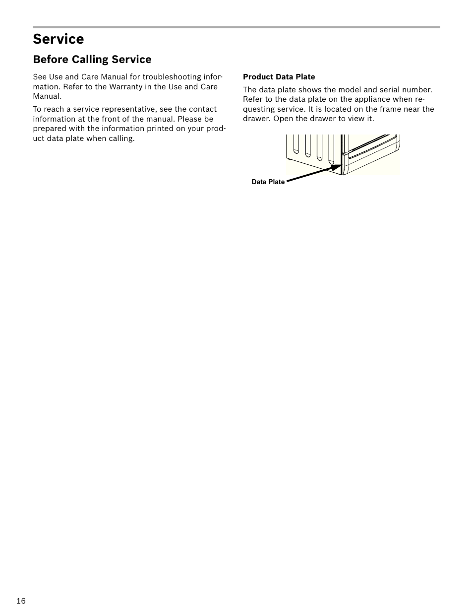 Service | Bosch HDI7052U User Manual | Page 16 / 48