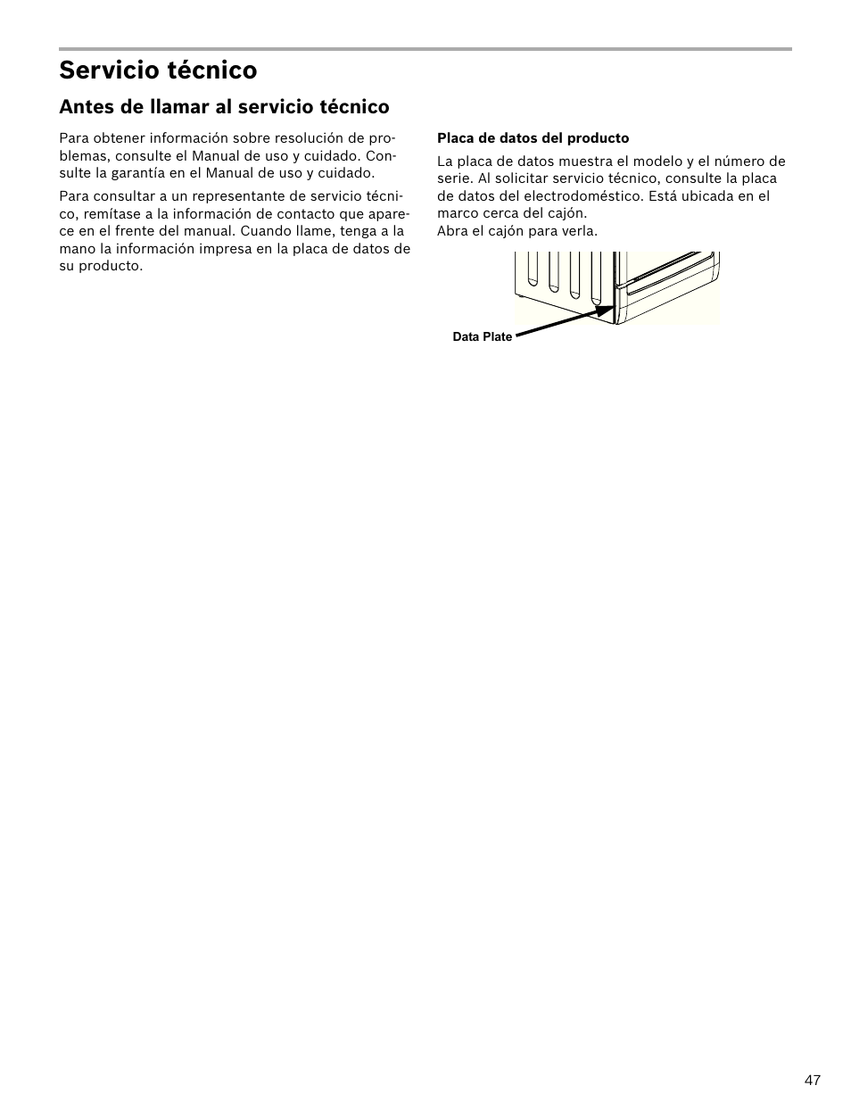 Servicio técnico | Bosch HDI7052U User Manual | Page 47 / 48