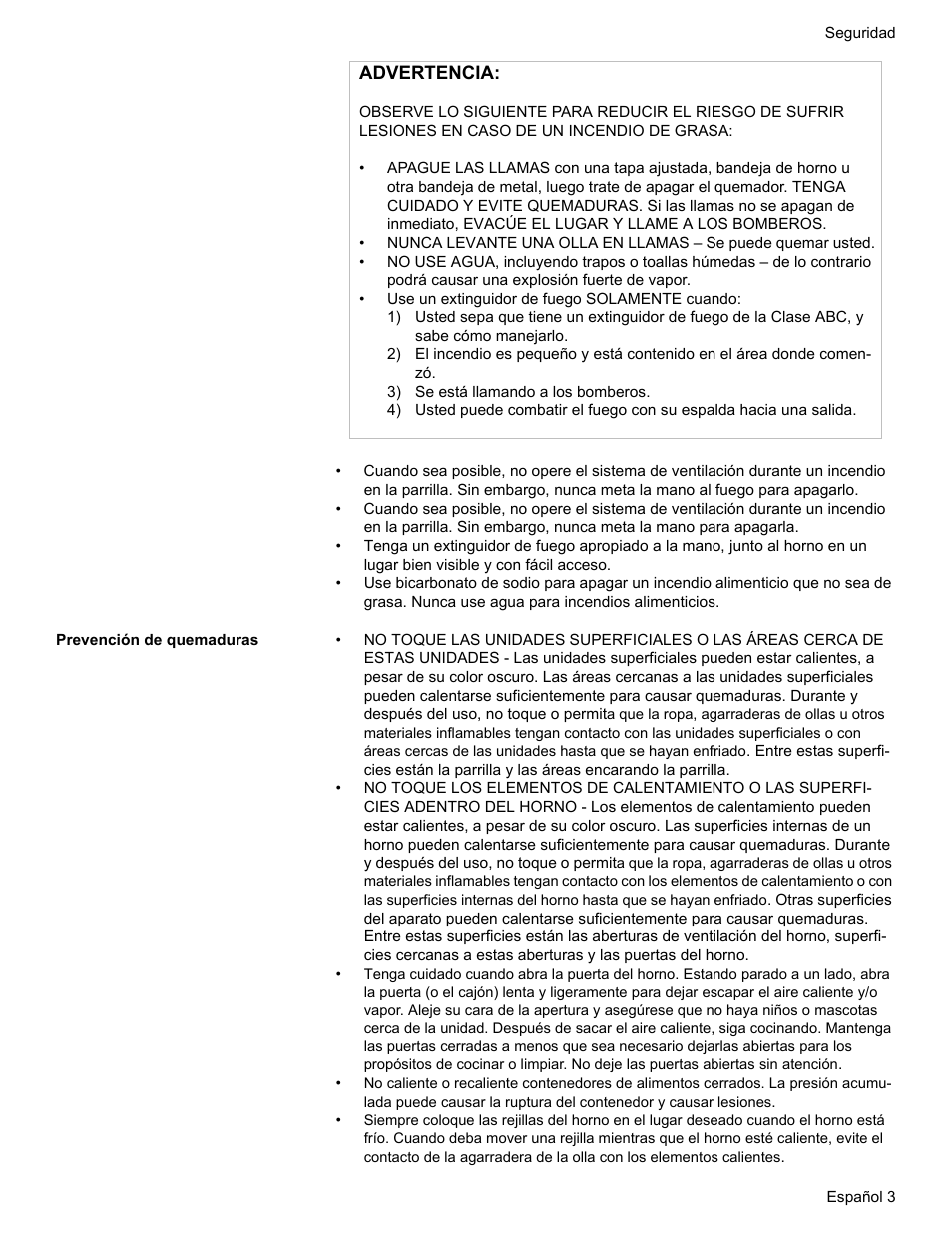 Prevención de quemaduras | Bosch HES7282U User Manual | Page 101 / 148