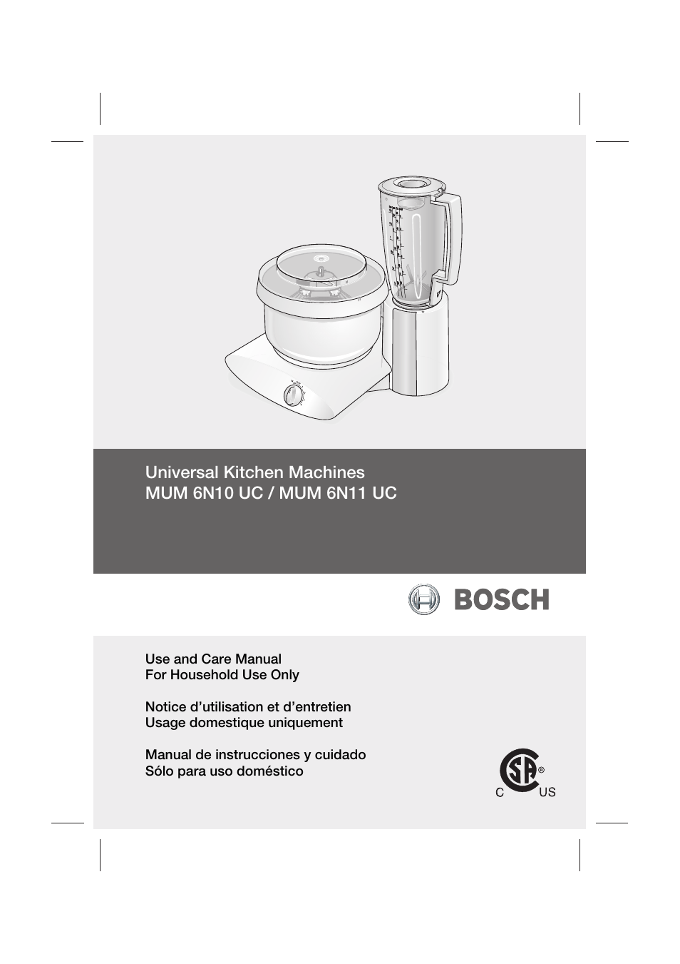 Bosch MUM6N10UC User Manual | 88 pages