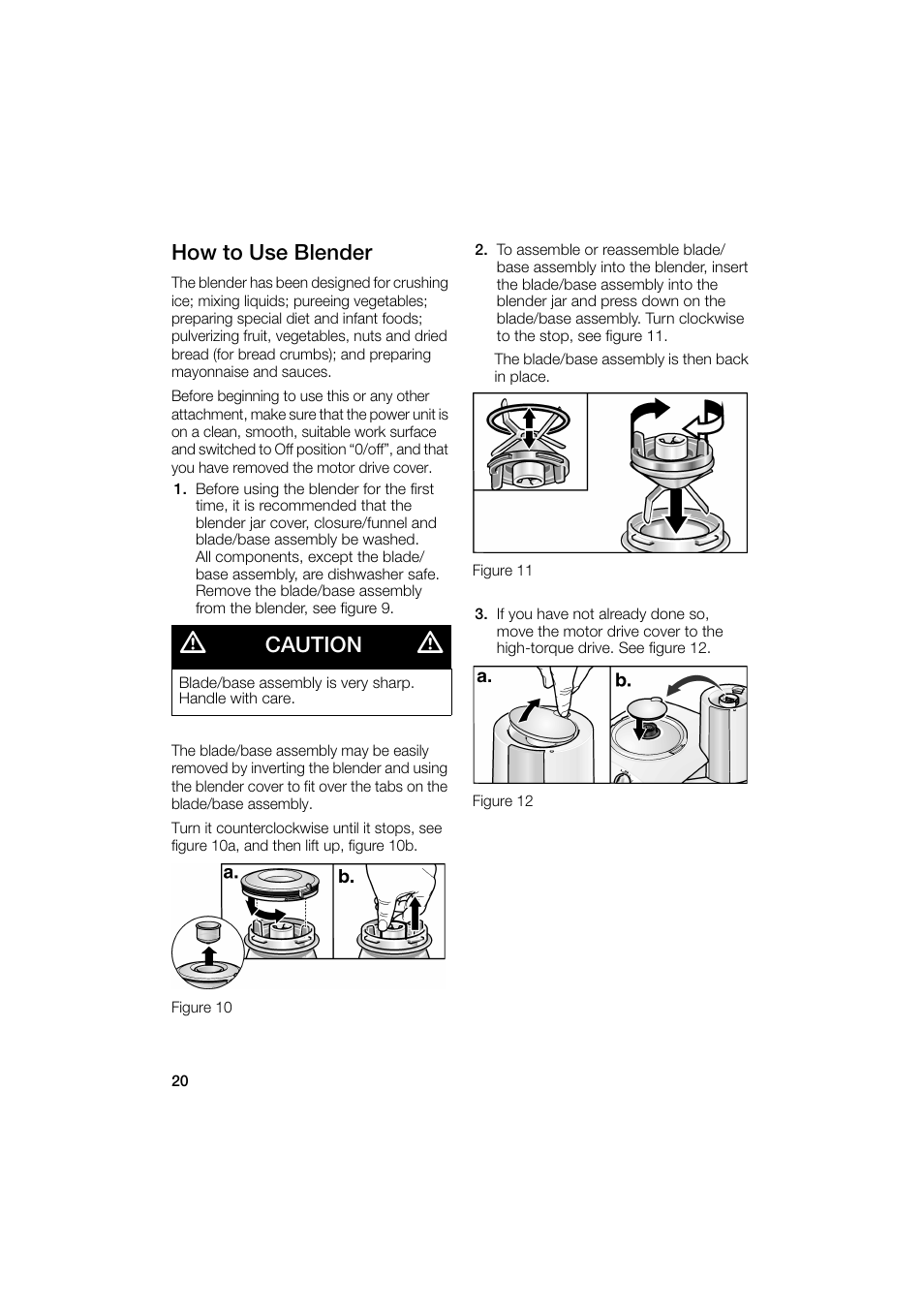 How to use blender, Caution | Bosch MUM6N10UC User Manual | Page 20 / 88