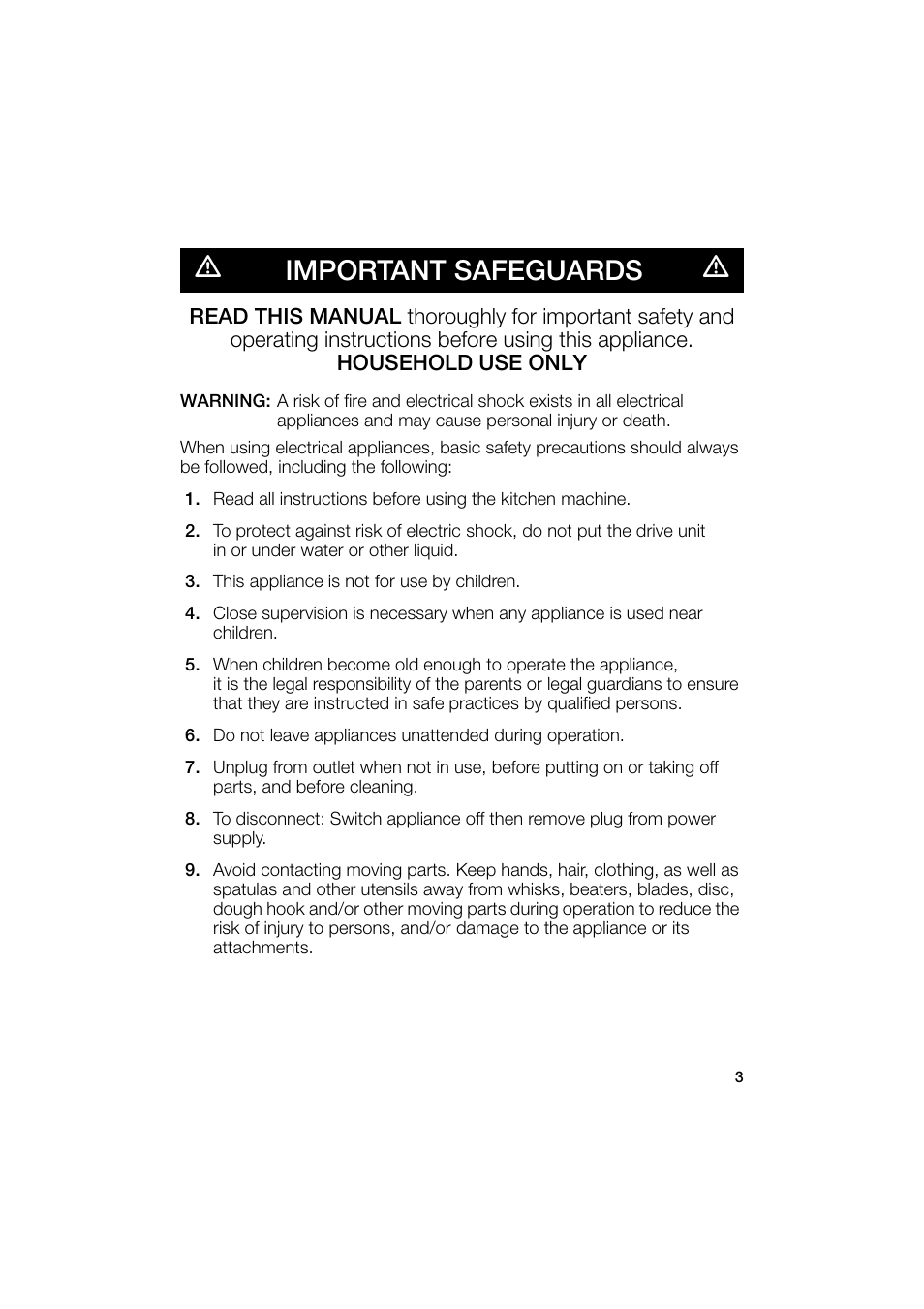 Mimportant safeguards m | Bosch MUM6N10UC User Manual | Page 3 / 88