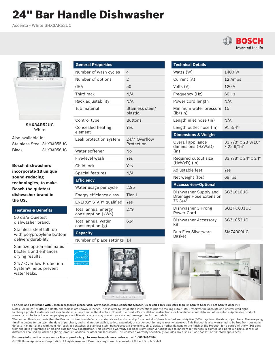 Bosch SHX3AR52UC User Manual | 3 pages