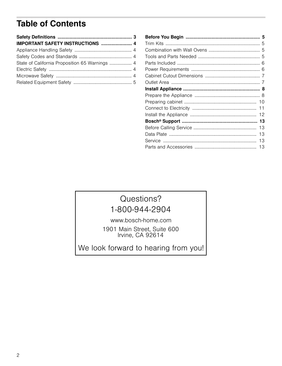 Bosch HMB5051 User Manual | Page 2 / 40