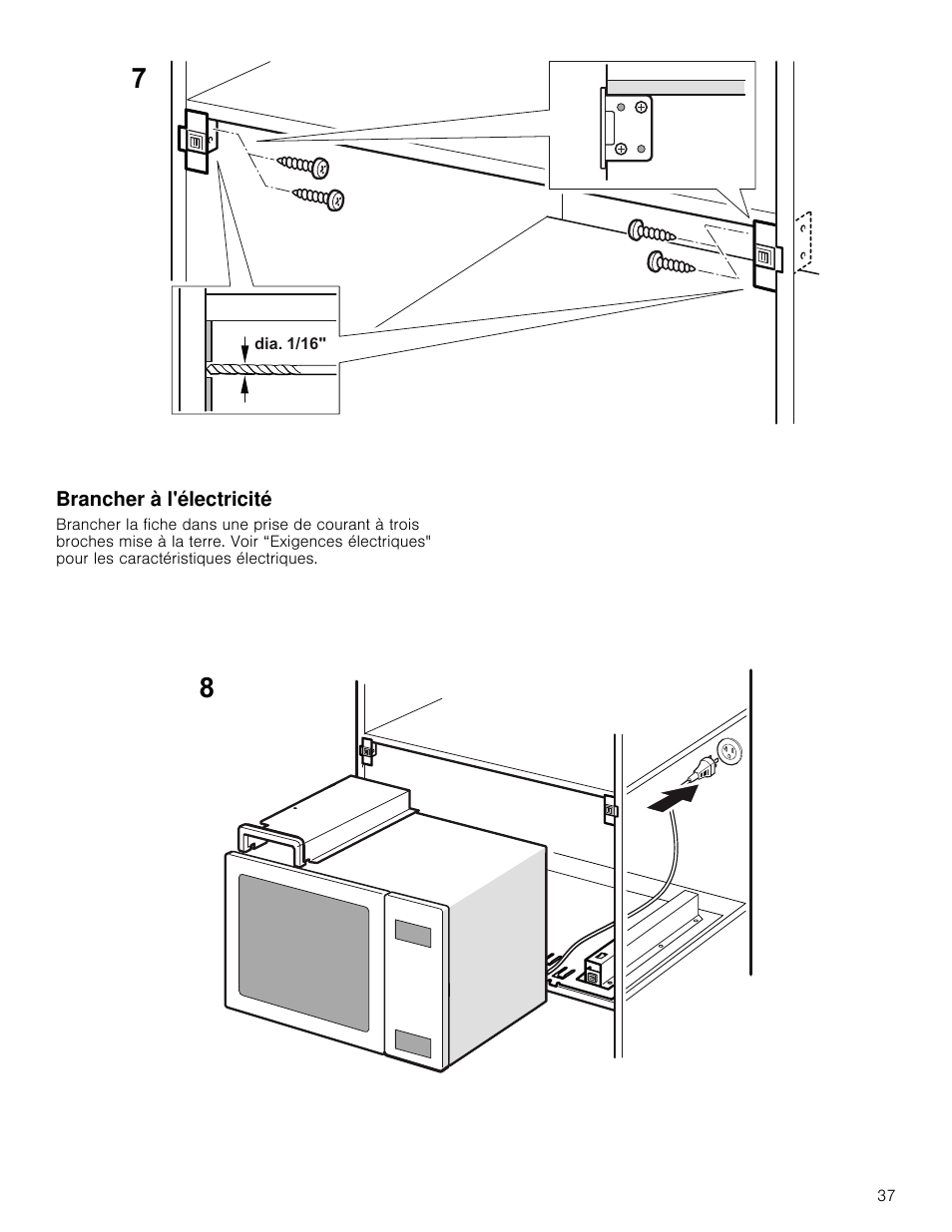Brancher à l'électricité | Bosch HMB5051 User Manual | Page 37 / 40