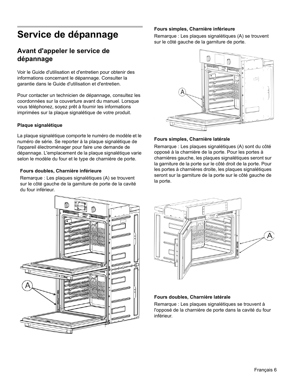 Service de dépannage, Avant d'appeler le service de dépannage | Bosch HBL8651UC User Manual | Page 13 / 20