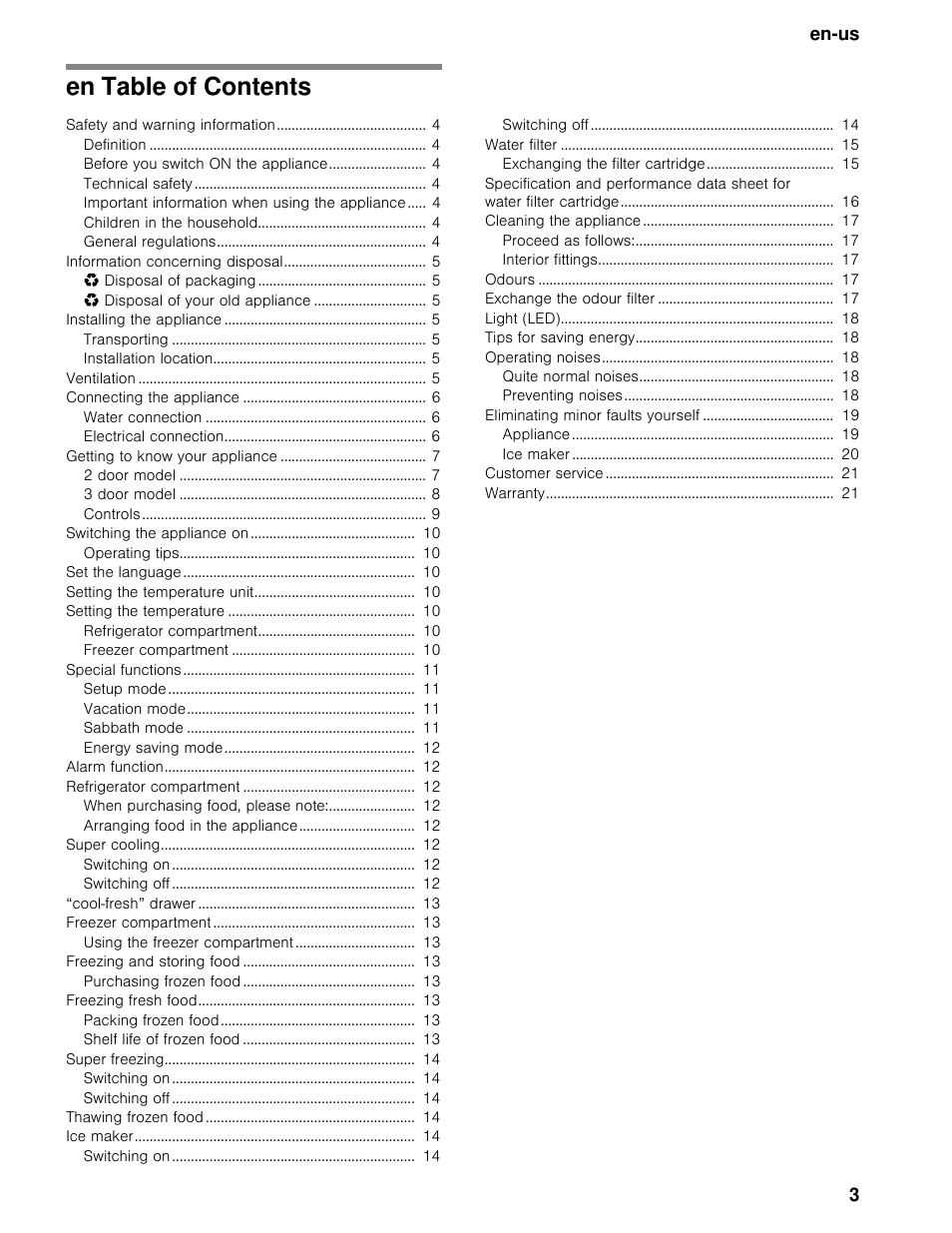 Bosch B30BB830SS User Manual | Page 3 / 67