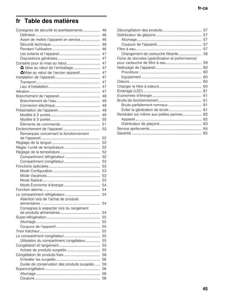 Bosch B30BB830SS User Manual | Page 45 / 67