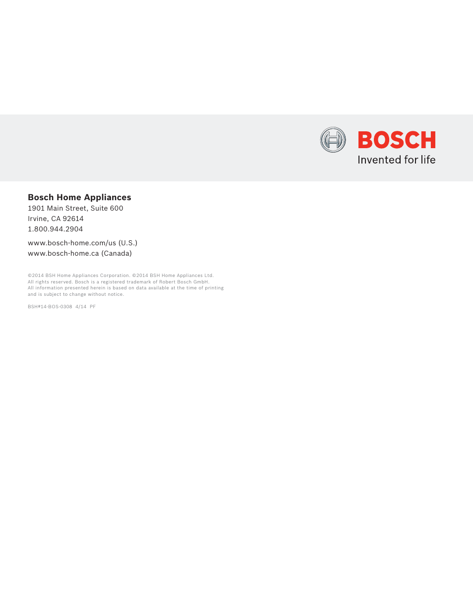 Bosch home appliances | Bosch WAP24201UC User Manual | Page 16 / 16
