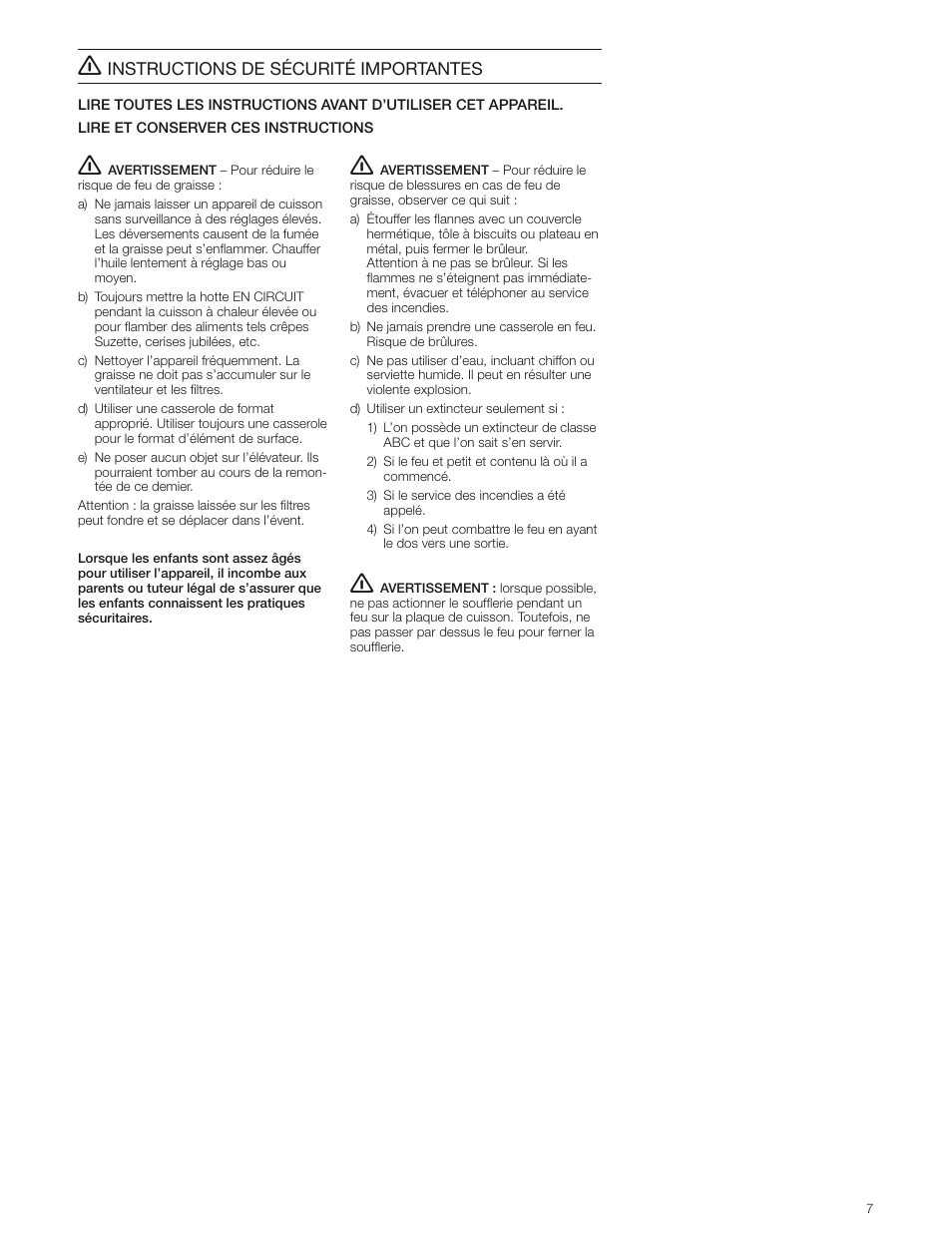 Instructions de sécurité importantes | Bosch DHD3014UC User Manual | Page 7 / 16