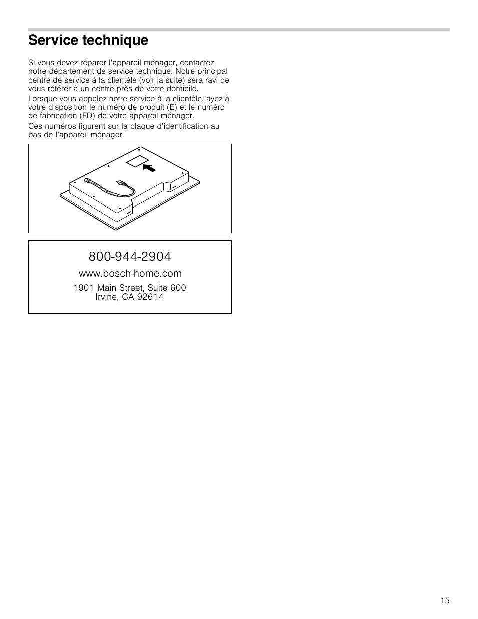 Service technique | Bosch NETP666SUC User Manual | Page 15 / 24