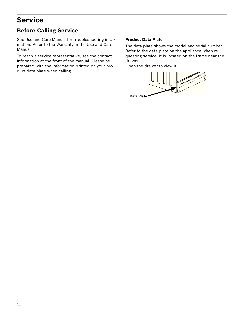 Service | Bosch HDS7052U User Manual | Page 12 / 36