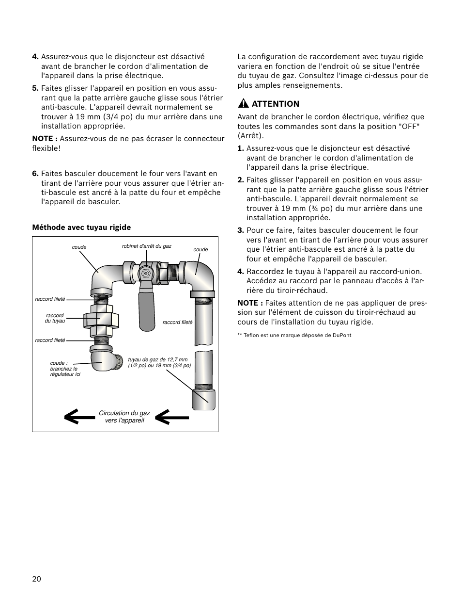 Attention | Bosch HDS7052U User Manual | Page 20 / 36