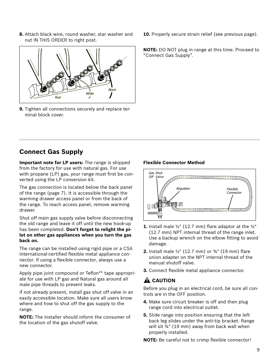 Connect gas supply | Bosch HDS7052U User Manual | Page 9 / 36