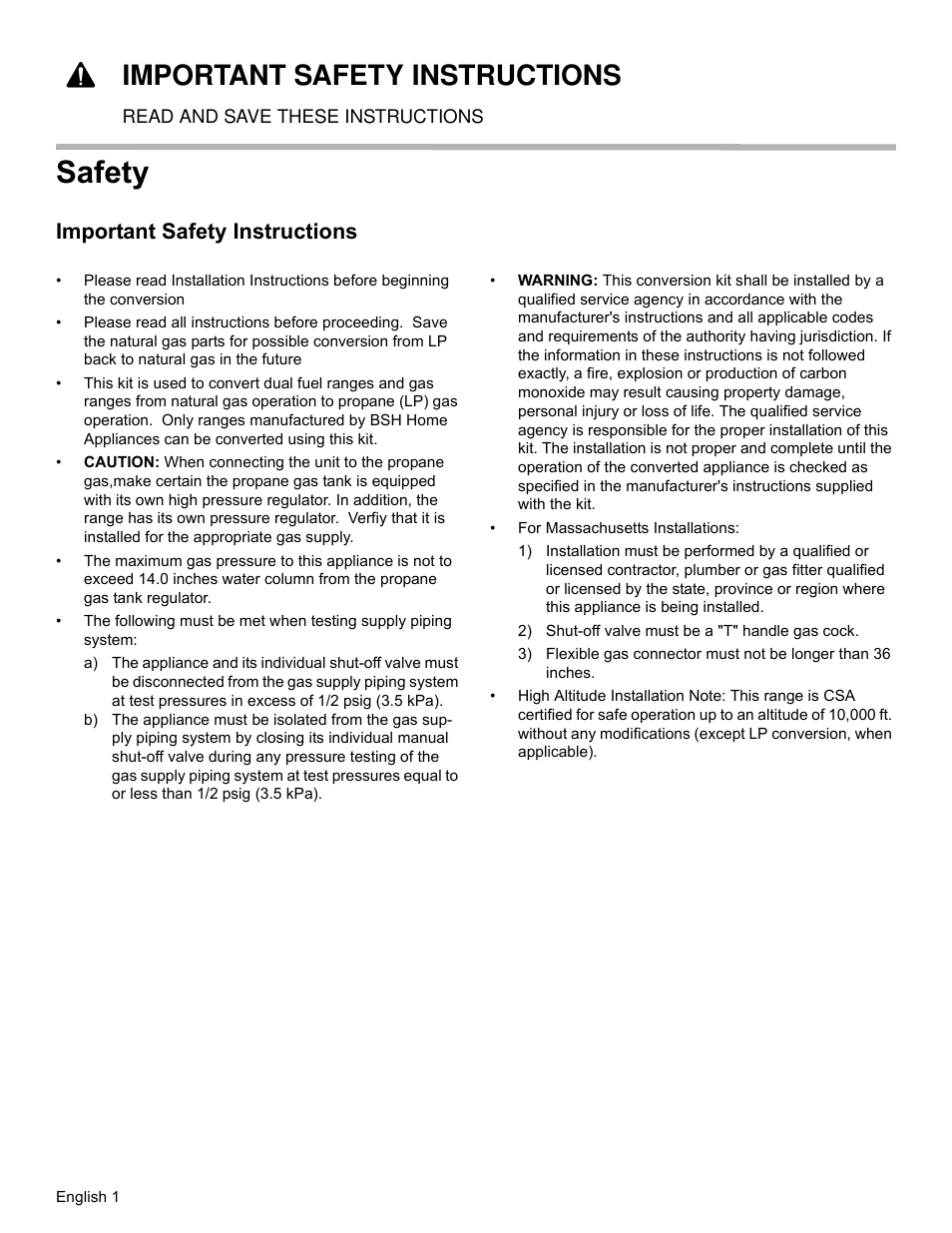 Safety, 9important safety instructions, Important safety instructions | Bosch HGIP054UC User Manual | Page 4 / 28