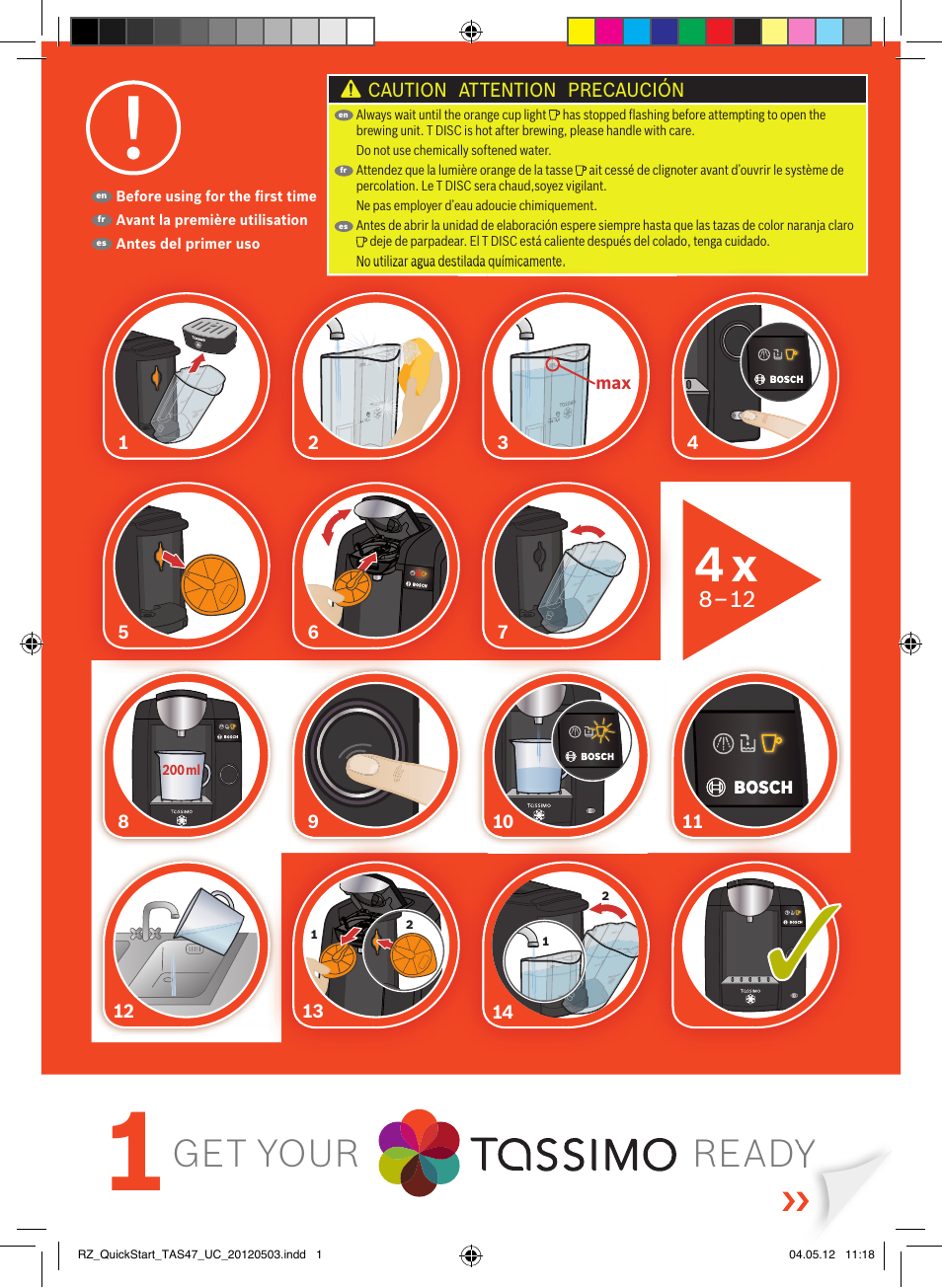 Bosch Tassimo Hot Beverage System intenso User Manual | 2 pages