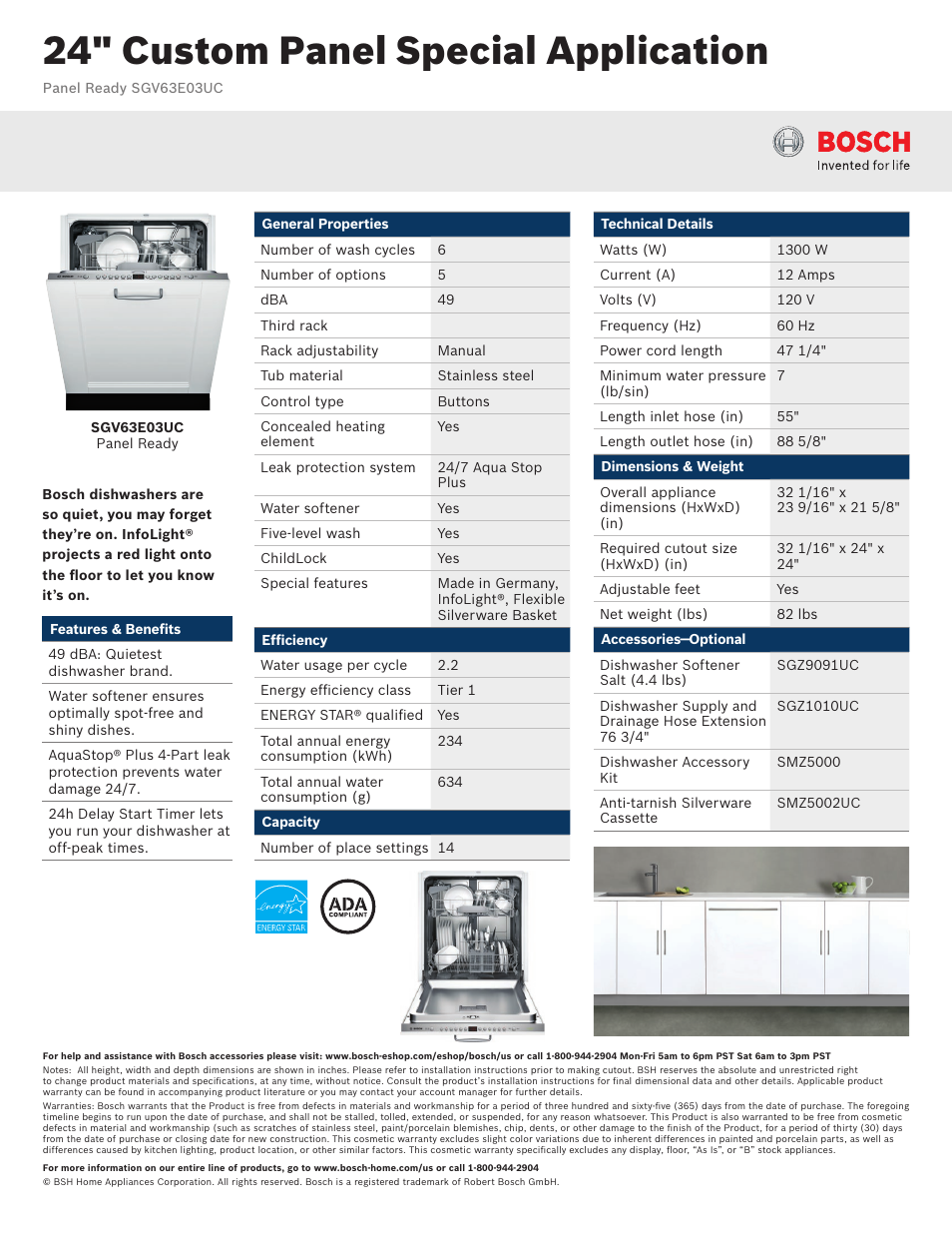 Bosch SGV63E03UC User Manual | 3 pages
