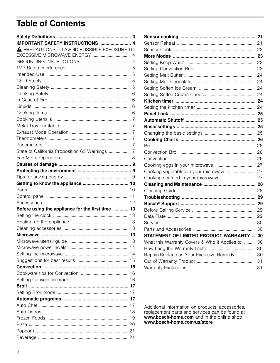 Bosch HMC80251UC User Manual | Page 2 / 100