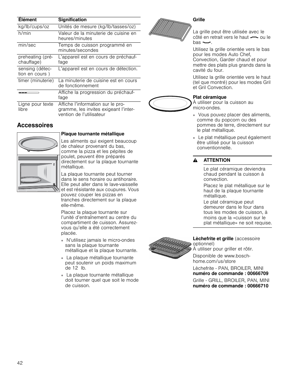 Accessoires, 9 attention | Bosch HMC80251UC User Manual | Page 42 / 100