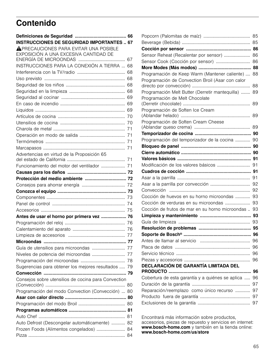Bosch HMC80251UC User Manual | Page 65 / 100