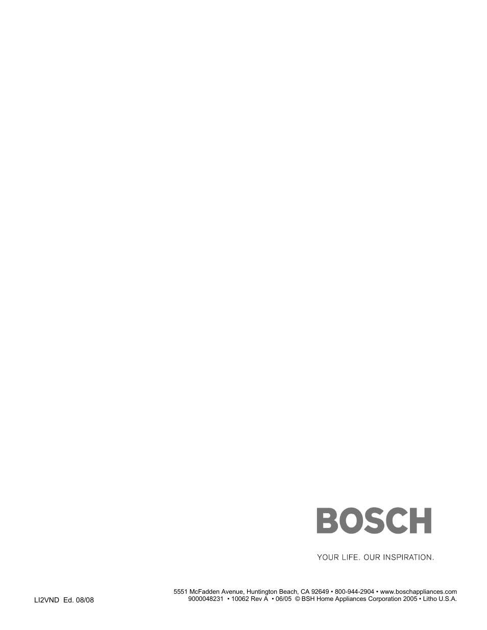 Bosch DUH36152UC User Manual | Page 20 / 20