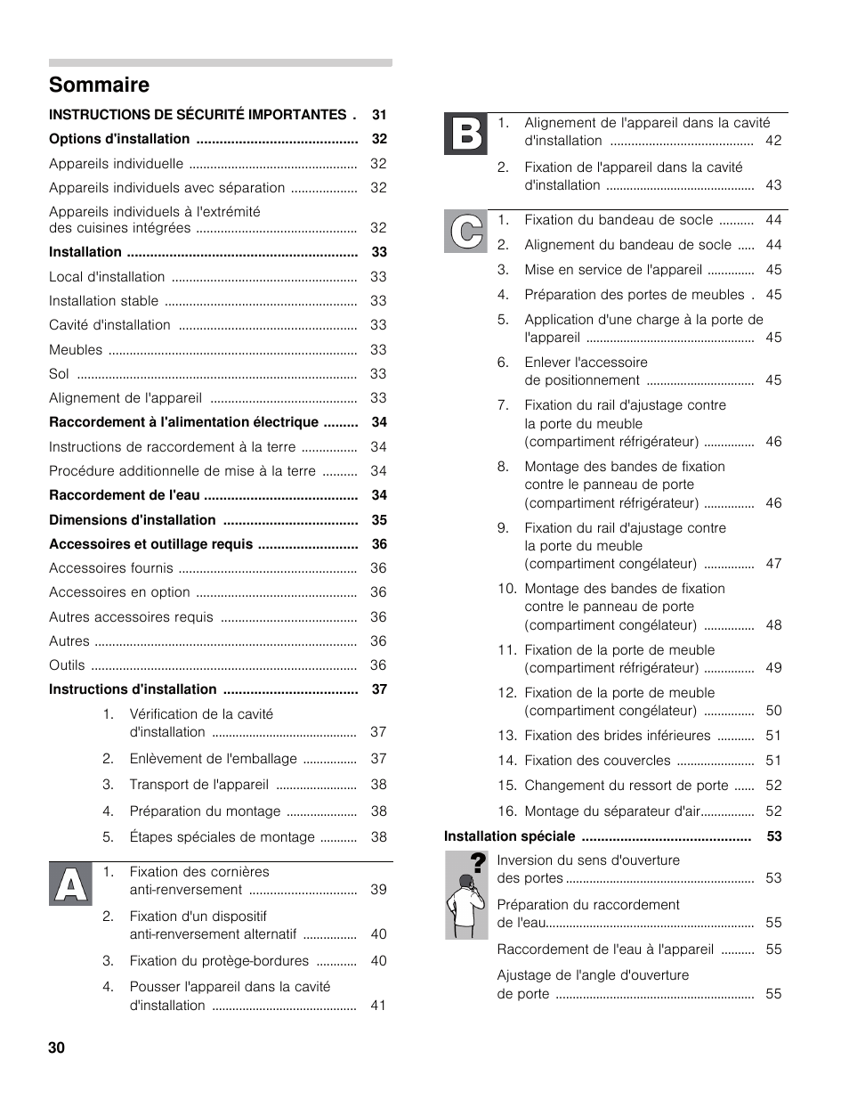 Sommaire | Bosch B30IB800SP User Manual | Page 30 / 82