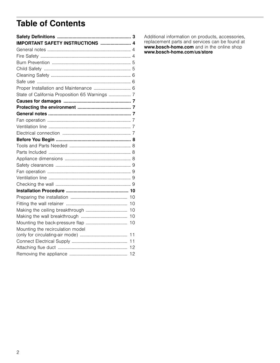 Bosch HCB50651UC User Manual | Page 2 / 40