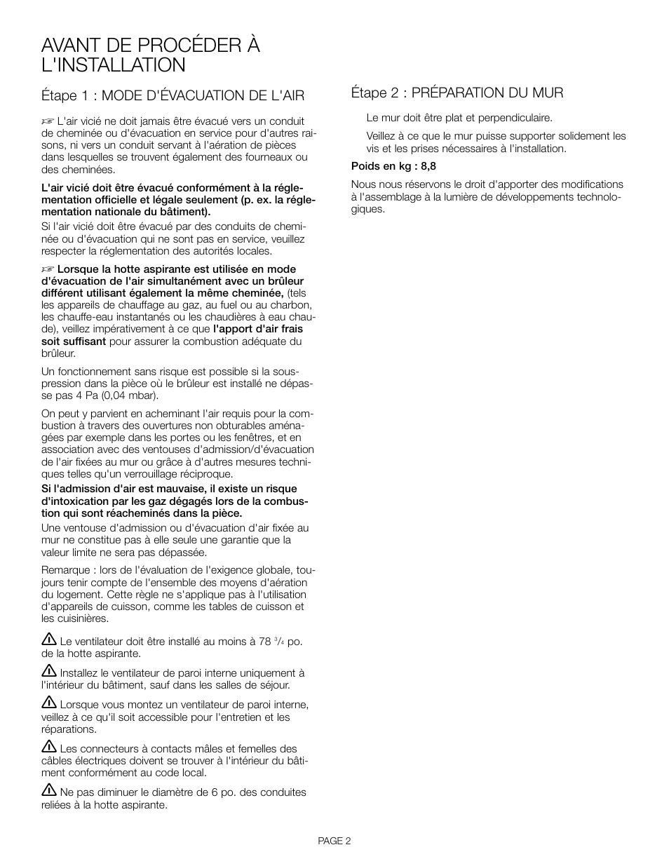 Avant de procéder à l'installation | Bosch 600 CFM DHG6015DUC User Manual | Page 8 / 16