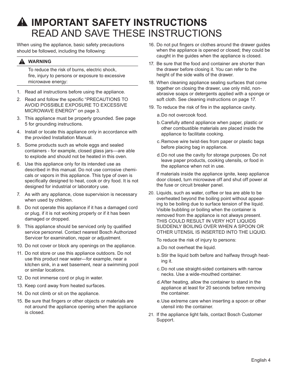 Bosch HMD8451UC User Manual | Page 4 / 64